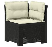 PUGYNBK Fauteuil de jardin individuel avec coussins aspect rotin PP | Polypropylène imitation rotin, résistant à l'eau et au soleil, coussins rotatifs, montage entre deux, nettoyage avec chiffon