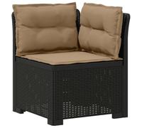PUGYNBK Fauteuil de jardin individuel avec coussins aspect rotin PP | Polypropylène texturé, résistant à l'eau et au soleil, coussins rotatifs, montage entre deux, nettoyage avec chiffon doux