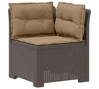PUGYNBK Fauteuil de jardin individuel avec coussins aspect rotin PP | Résistant à l'eau et aux UV, nettoyage facile, montage entre deux personnes, housse de protection suggérée