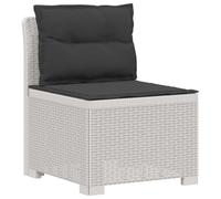 PUGYNBK Fauteuil de jardin individuel avec coussins aspect rotin PP | Structure en polypropylène imitation rotin, résistante à l'eau et au soleil, coussins rotatifs, assemblage entre deux