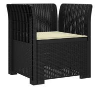 PUGYNBK Fauteuil individuel extérieur en polypropylène avec aspect rotin | Meuble de jardin moderne, coussin rotatif, montage entre deux personnes, nettoyage avec chiffon doux