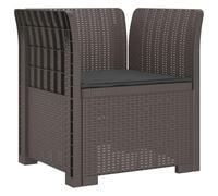 PUGYNBK Fauteuil individuel extérieur en polypropylène avec aspect rotin | Structure en polypropylène résistant à l'eau et au soleil, coussin rotatif, montage entre deux personnes