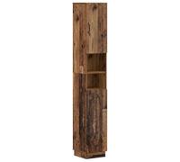 PUGYNBK Hoorn Ensemble d'armoires de salle de bain 3 pièces | Bois traité, portes réversibles, design compact, étagère ouverte et compartiments fermés
