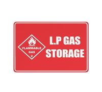 Puhayexi Lp Gas Storage Hazchem Class 2 - Panneau de gaz inflammable 30,5 x 20,3 cm en aluminium imprimé à l'encre UV pour la maison et le travail