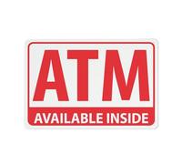 Puhayexi Panneau Atm Available Inside - 30,5 x 20,3 cm - En aluminium - Résistant aux intempéries - Pour intérieur ou extérieur