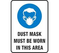 Puhayexi Panneau « Dust Mask Must Be Worn In This Area » en aluminium imprimé aux UV, 30,5 x 20,3 cm, résistant aux intempéries et de sécurité pour la maison ou le travail