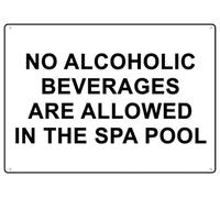 Puhayexi Panneau en aluminium imprimé « No Alcohol Are Allowed In The Spa » - 30,5 x 20,3 cm - Résistant aux intempéries - Pour la maison ou le travail