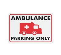 Puhayexi Panneau en étain « Ambulance Parking Only » - 30,5 x 20,3 cm - Idéal pour décoration murale de jardin et cour