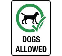 Puhayexi Panneau en étain « Dogs Allowed » - 30,5 x 20,3 cm - Idéal pour décoration murale de jardin et cour