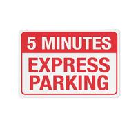 Puhayexi Panneau en métal 5 Minutes Express Parking - 30,5 x 20,3 cm pour entreprise, lieu de travail, bureau, maison, panneaux de livraison, panneaux routiers, panneaux de jardin