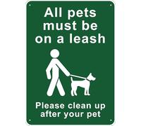 Puhayexi Panneau en métal « All Pets Must Be On A Leash » - 30,5 x 20,3 cm - Pour entreprise, lieu de travail, bureau, maison, livraison, panneaux routiers, panneaux de jardin