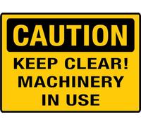 Puhayexi Panneau « Keep Clear Machinery In Use » pour porte de maison, bureau, cour d'affaires, panneau en aluminium antirouille - 30,5 x 20,3 cm, trous pré-percés, résistant aux intempéries
