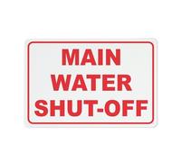 Puhayexi Panneau « Main Water Shut Off » - 20,3 x 30,5 cm - En aluminium antirouille - Facile à lire et robuste - Pour l'extérieur - Pour maison, ferme, cour