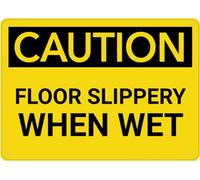 Puhayexi Panneau mural « Caution Floor Slippery When Wet » pour maison, porte, bureau, cour, en aluminium antirouille, 30,5 x 20,3 cm, trous pré-percés, résistant aux intempéries