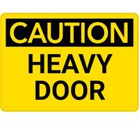 Puhayexi Panneau mural de porte « Caution Heavy » - 30,5 x 20,3 cm - En aluminium - Trous pré-percés pour un montage facile - Utilisation en intérieur ou en extérieur - Pour porte de clôture ou