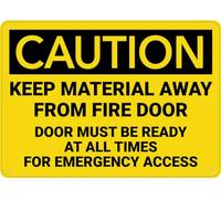 Puhayexi Panneau mural en aluminium avec inscription « Caution Keep Material Away From Fire » - 30,5 x 20,3 cm - Imprimé à l'encre UV pour la maison et le travail