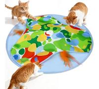 PUHOHUN Jouet interactif pour Chat - pour Noël - Silencieux - Automatique - Jouet interactif - Souris - Papillon - Bâton à Plumes - pour se Cacher - Jeu de Capture de Souris (Colore)