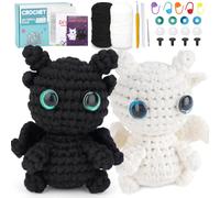 puiaxod Kit de Crochet Complet Débutants, 2 Pièces Dragon avec Tutoriels | Crochet Tricot, D'animaux Dragon à Crocheter pour Adultes Enfants avec Didacticiels Vidéo en Anglais, Kit Crochet Amigurumi