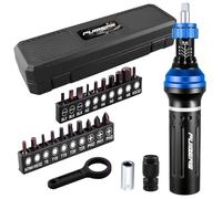 PUIBERS Tournevis Dynamométrique 25 Pièces, 1-6 Nm, Embout 1/4" | 20 embouts plats, Hex, Torx et Phillips, barre de levier, mécanisme à clic, certificat d'étalonnage et coffret