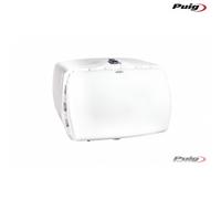 PUIG 0468B Coffre Maxi 90L Serrure Blanc Avec Plaque Universel Moto Scooter