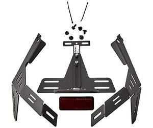 Puig 1612N Supports de Plaque support de plaque en acier et polyamide avec inclinaison réglable, système de fixation sécurisé et design sportif, Noir