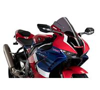 Puig 20313F Bulle Z-Racing aérodynamique et sportive en acrylique de 3 mm avec double hauteur et canaux latéraux améliorant protection et stabilité, Fumé foncé