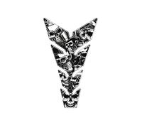 Puig 20594N Protecteur de réservoir Skull Party Black & White Noir