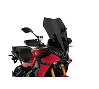 Puig 3762F Bulle Touring haut et aérodynamique en acrylique CN de 4 mm avec profil arrondi, zone supérieure plate et déflecteurs améliorant la protection, Fumé Foncé