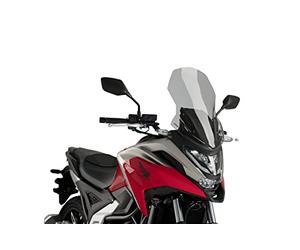 Puig 20752H Bulle Touring haut et aérodynamique en acrylique CN de 4 mm avec profil arrondi, zone supérieure plate et déflecteurs améliorant la protection, Fumé