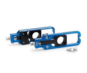 Puig 21038A Tendeur de chaîne en aluminium anodisé usiné CNC avec système de réglage précis et marquage supérieur pour un ajustement facile et sécurisé, Bleu