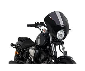 Puig 21109F Dark Night en ABS et Acrylique avec Design aérodynamique pour Protection Frontale et esthétique Custom Sportive, Fumé Foncé
