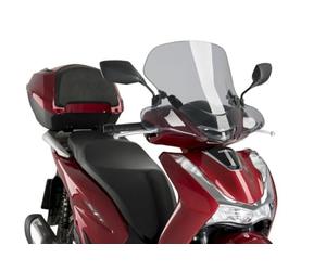 Puig 21112H City Touring saute-vent pour scooter avec protection renforcée contre le vent et les conditions urbaines exigeantes, Fumé