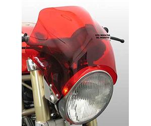 Puig 2127R Bulles courtes pour phares ronds usage spécifique, Rouge