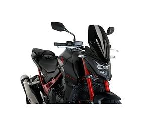 Puig 21480N Naked New Generation Touring Touring et aérodynamique en Acrylique de 3 mm avec Prise d’air Centrale Qui améliore la Protection et réduit Les turbulences, Noir