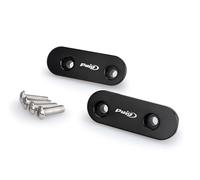 Puig 21562N Caches trous rétroviseur en aluminium anodisé usiné avec design discret pour couvrir les orifices du carénage et finition propre, Noir