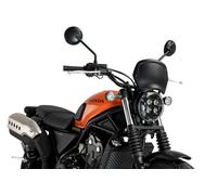 Puig 21635J plaque frontale en ABS avec design rétro et fonction porte-numéro pour protection et esthétique sportive, Noir Mat