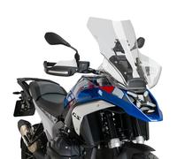 Puig 21795W Bulle Touring Plus extra haute et aérodynamique en acrylique haute résistance avec profil arrondi maximisant la protection et le confort sur route, Transparent