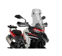 Puig 21800H Bulle Touring avec visière haute et aérodynamique en acrylique haute résistance aux chocs avec visière réglable qui améliore la protection et le confort en conduite, Fumé