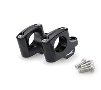 Puig 21801N Rehausses Pullback, rehausseurs de guidon universels de 20 mm de hauteur et 16 mm de recul, améliorent l’ergonomie et le confort de conduite avec un design élégant et robuste, Noir