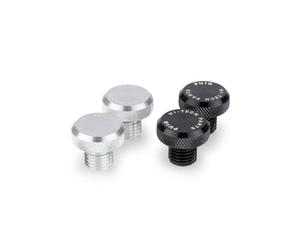 Puig 21803P Bouchon Cache-Filetage de rétroviseur Finition Propre en Aluminium anodisé pour Couvrir Les filetages du Guidon, Argent