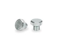 Puig 21805P Bouchon Cache-Filetage de rétroviseur Finition Propre en Aluminium anodisé pour Couvrir Les filetages du Guidon, Argent
