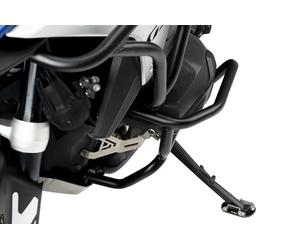 Puig 21876N Extension de béquille latérale avec base élargie en acier inoxydable et aluminium usiné pour une meilleure stabilité sur surfaces irrégulières, Noir