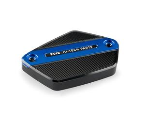 Puig 21923A Couvercle de réservoir de liquide de frein et d’embrayage usiné en aluminium anodisé avec design Hi-Tech pour protection et esthétique, Bleu