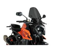 Puig 21996F Naked New Generation Touring touring et aérodynamique en acrylique de 3 mm avec prise d’air centrale qui améliore la protection et réduit les turbulences, Fumé Foncé