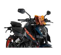Puig 21997T Bulle New Generation Sport - Design Sportif et Protection Aérodynamique pour KTM 125 DUKE et KTM 390 DUKE 2024-2025, Orange