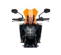 Puig 21998T Cupolino New Generation Touring - Protezione Aerodinamica e Design Sportivo per KTM 125 DUKE e KTM 390 DUKE 2024-2025, Orange