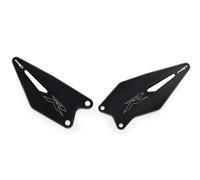 Puig 22008N Plaques de talon en aluminium anodisé, grande durabilité et résistance, protection contre les chocs et l’usure des chaussures, design élégant et fonctionnel, Noir