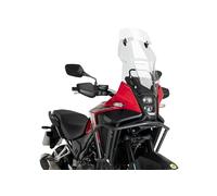 Puig 22022W Bulle Touring avec visière haute et aérodynamique en acrylique haute résistance aux chocs avec visière réglable qui améliore la protection et le confort en conduite, Transparent