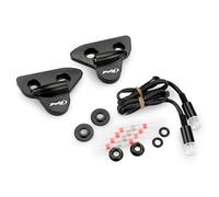 Puig 22042N Cache rétroviseurs avec clignotant Tab en acier avec finition époxy pour couvrir les trous et obtenir une finition propre sur le carénage, Noir