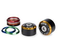 Puig 22097N Embouts de guidon Balance en aluminium usiné CNC avec système d’anneaux interchangeables pour réduction des vibrations et personnalisation, Noir